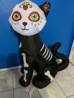 Halloween Inflatable Day Of The Dead Cat Halloween Yard Decor 3.5 Ft