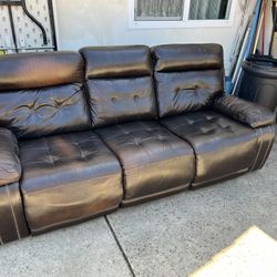 Used Faux Leather Couches - Dual Powered Recliners