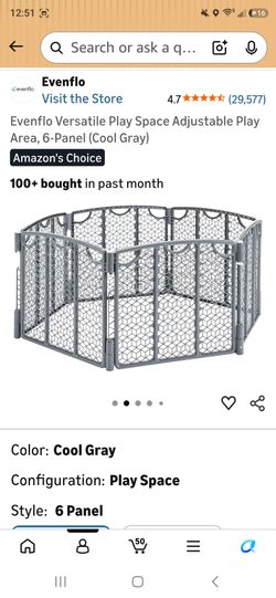 Evenflo adjustable play area play pen baby gate