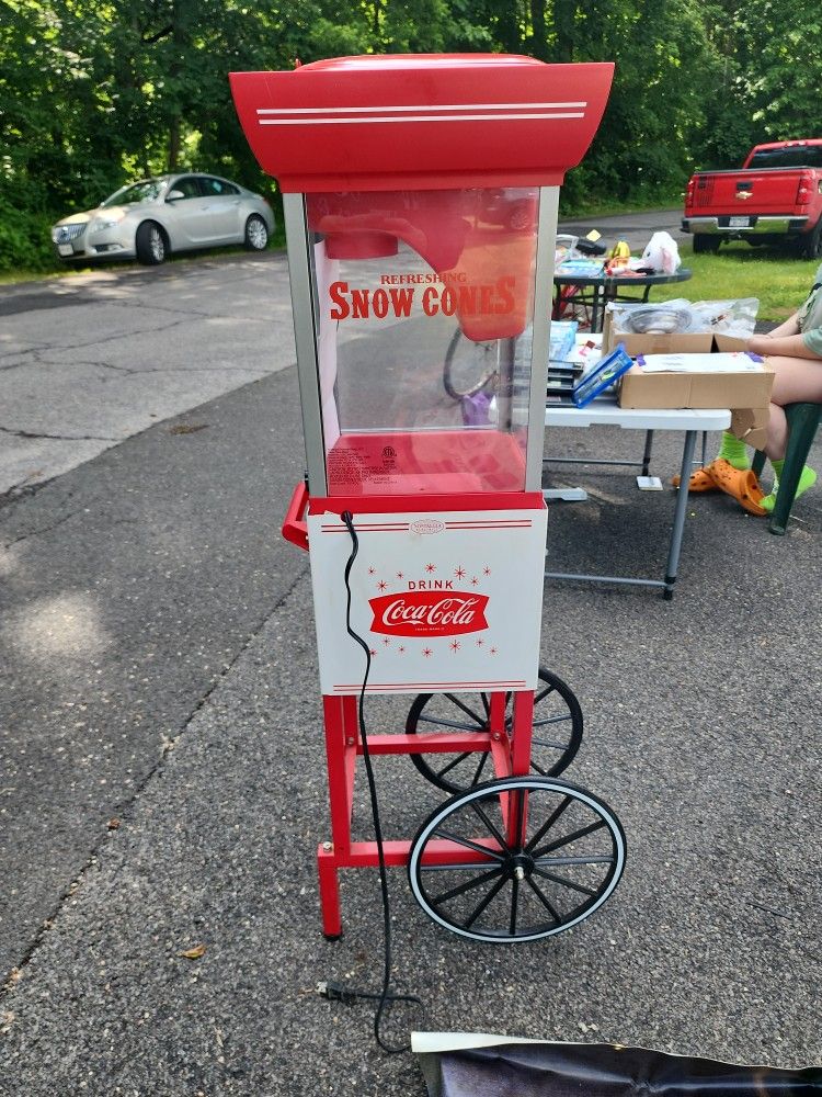 Nostalgic Coca-Cola Snow Cone Cart