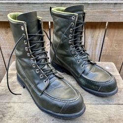 Vintage Browning Sportsman Green Leather Hiking Hunting Engineer Boots 11 D USA