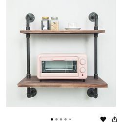 Industrial Pipe Shelf Wall Unit