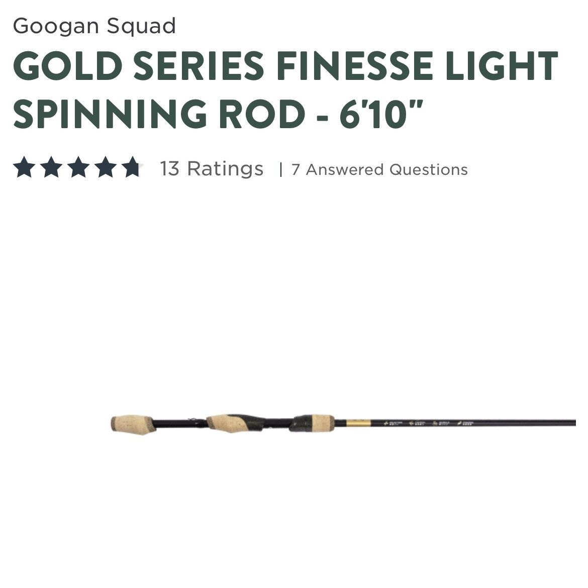 favorite googan spinning combo Gold Series Go-To or the front deck of the boat Fishing Rod Googan Squad Rods