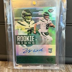 Zach Wilson 🏉 Rookie Auto 3/5 🏉 2021 Panini Illusions Rookie Signs Auto Super Short Print