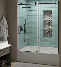 Aston
Coraline XL 70" High x 60" Wide Sliding Frameless Tub Door with Clear Glass