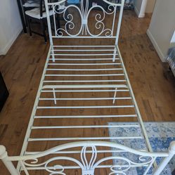White Metal Bed Frame - Twin