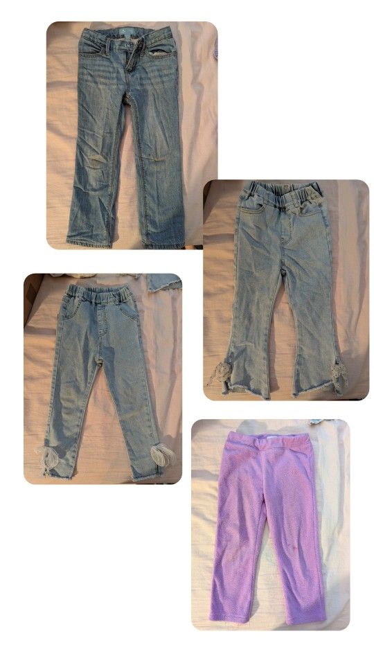 Toddler Girls Pants Jeans Fleece 4T