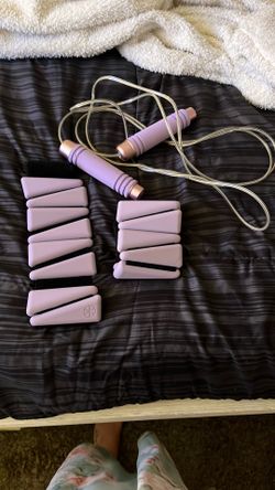 Purple Work Out Weights And Jump Rope