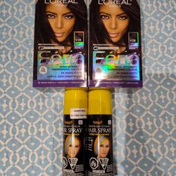 Hair Shimmer Purple And Yellow Spray Bottles 