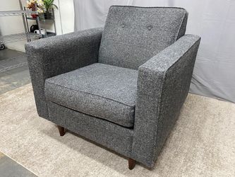 Modern Dark Heather Grey Tufted Armchair