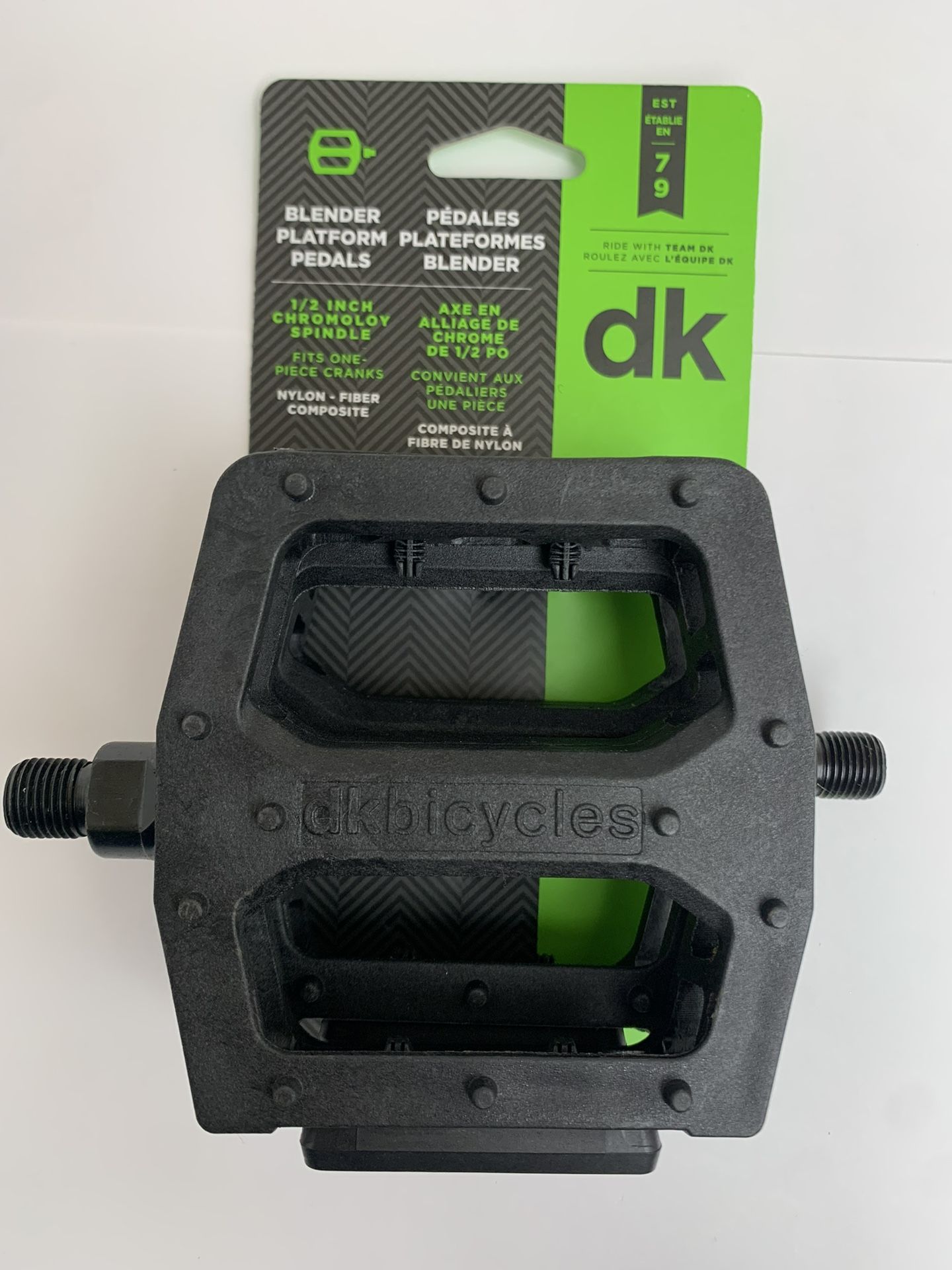 Plastic Black Dk Brand Bike Pedals Size 1/2 Inch