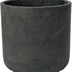 B-15 Planter Black Washed Fiberstone indoor and outdoor Flower Pot 7"H x 7"W - by Pottery Pots