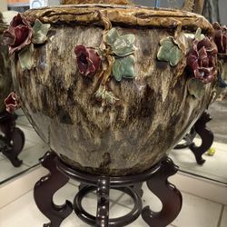 Majorlica Huge Flower Pot On Stand 