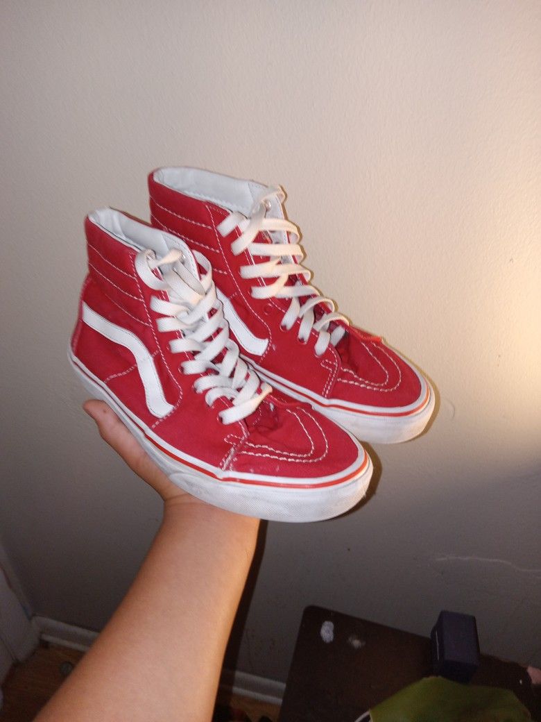 Red Vans Size 7 Men Size 8.5 Women