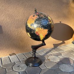 Globe On Wooden Pedastal