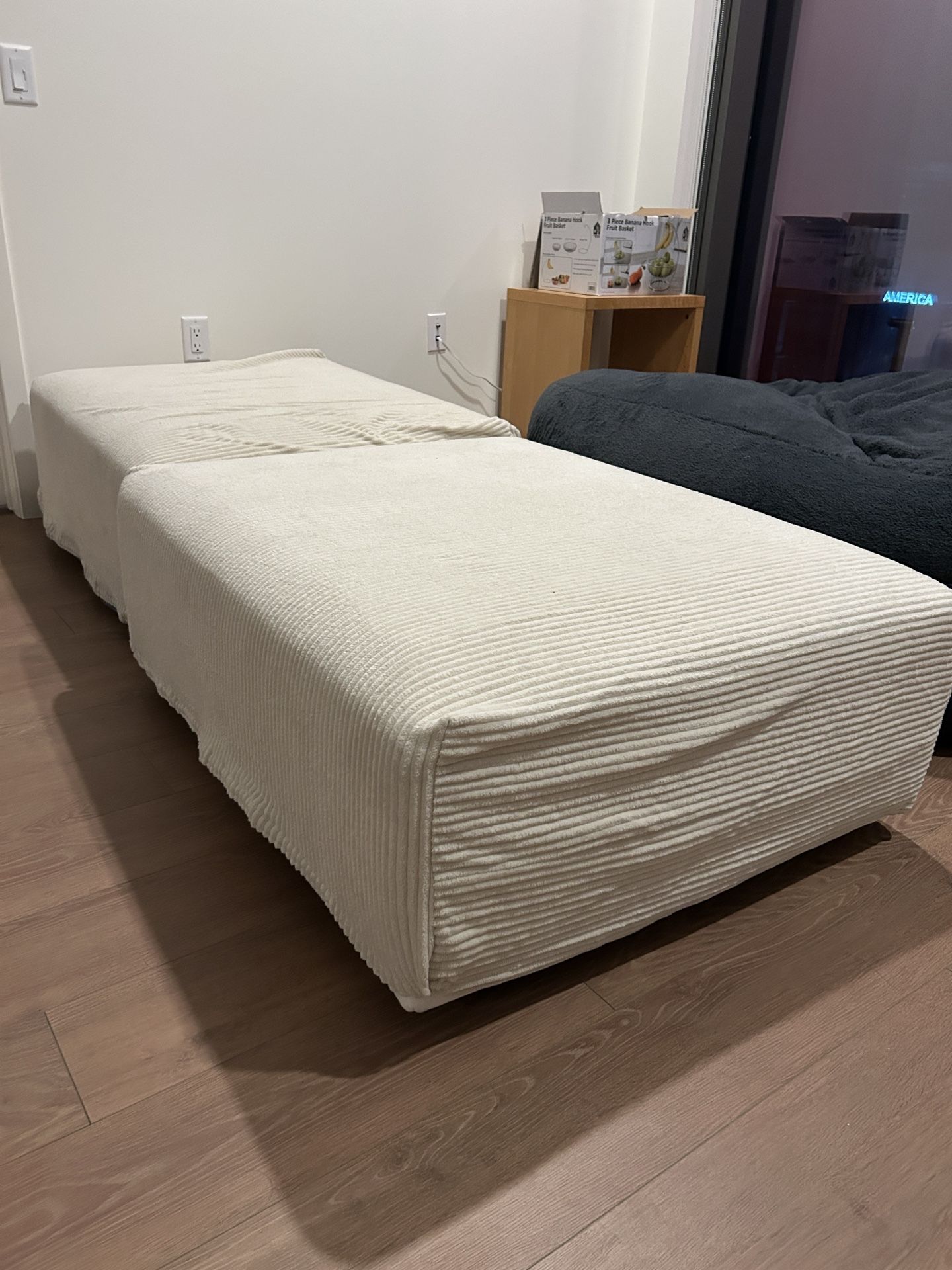 White Couch Foot Rests