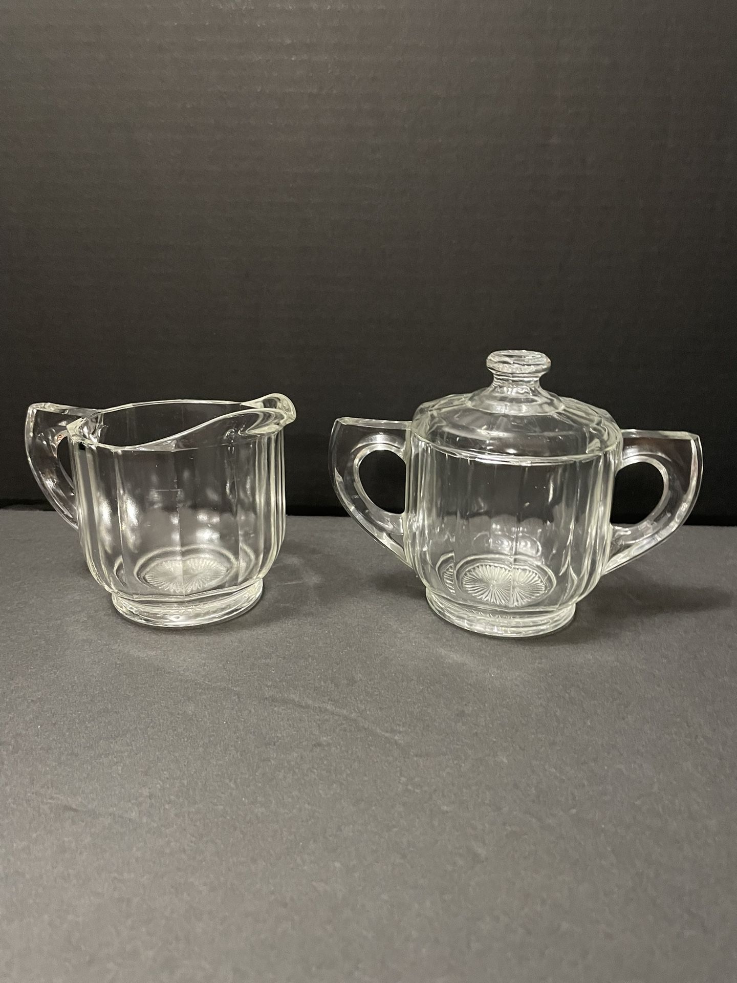 1920’s Indiana Glass “Peerless Colonial” Cream & Sugar Set 