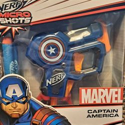 CAPTAIN AMERICA NERF MICROSHOT MARVEL #01 / 2 DART BLASTER HASBRO *NEW* COLLECTIBLE 