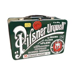 Retro Pilsner Urquell Beer Embossed Metal Lunch Box Collectors Edition 7 x 11