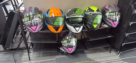 HAX Helmets Full-Face Motorcycle Helmets – Lot of 5