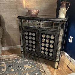 Mirrored Accent Cabinet / Side Table – Vintage Style