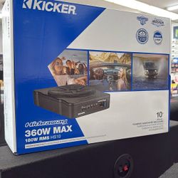 Kicker Hs10 Hideaway Subwoofer Powered Subwoofer Enclosure Hs10 Brand New 