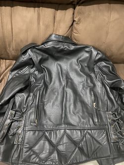 Ladies leather large motorcycle jacket