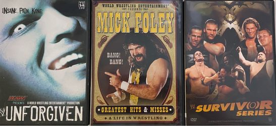 WWE DVD Lot of 3 – Unforgiven, Mick Foley, Survivor Series
