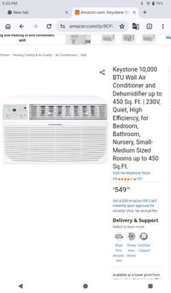 Keystone 10,000 BTU Wall Air Conditioner
