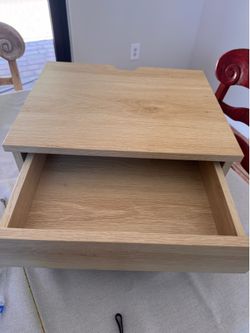 Light oak floating nightstand with drawer