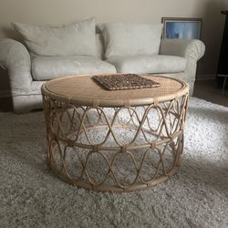 Rattan Coffee & Side Table Duo