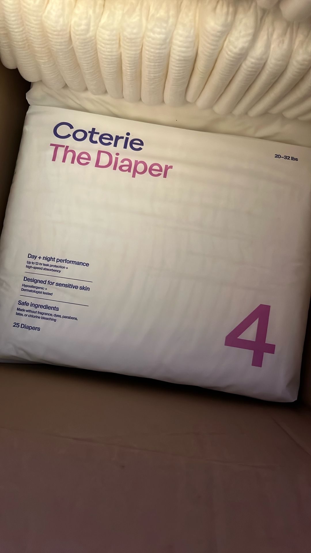 133 Count Size 4 Diapers Coterie Brand $20