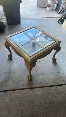Glass Top End Table 