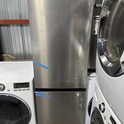 Brand new Sharp 24 in. 11.5 cu. ft. Counter Depth Bottom Freezer Refrigerator in Smudge Resistant Stainless Steel ENERGY STAR Certified