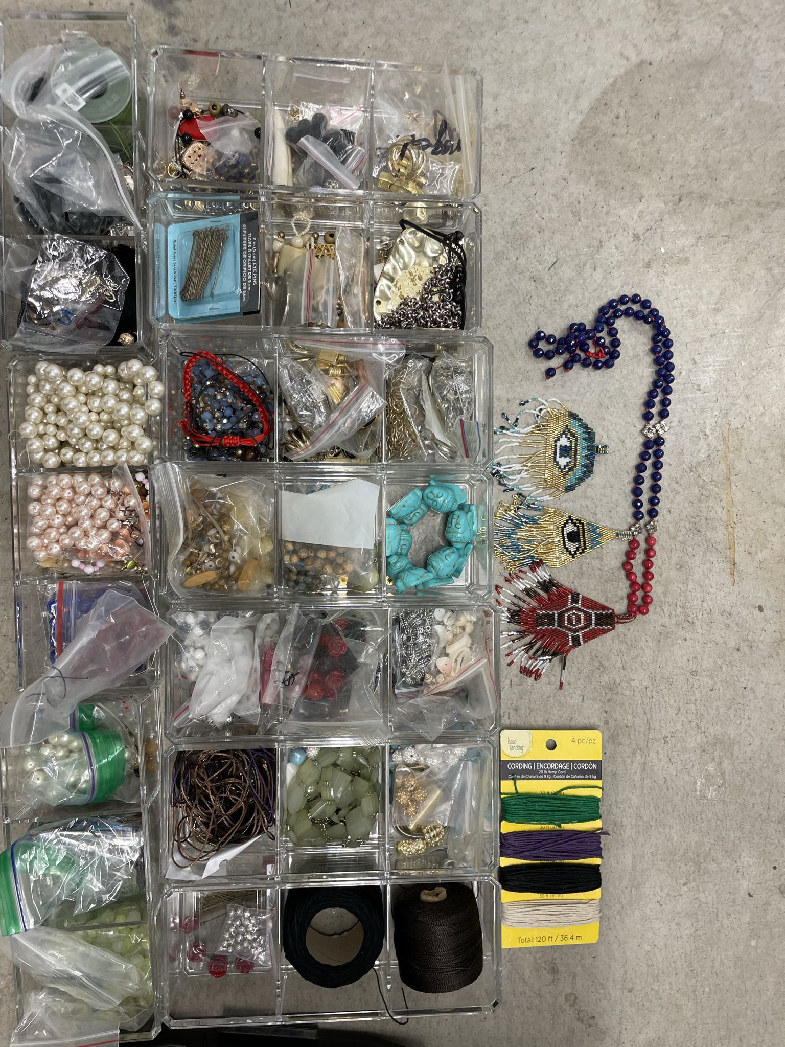 Big Lot Of Jewerly Making Supplies Beads Metal Mixed Charms