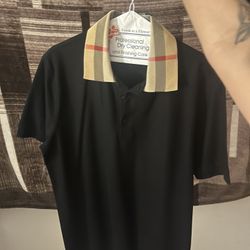 Burberry Check Collar Cotton Polo 
