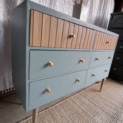 Beautiful BOHO Solid Wood MCM Vintage Dresser so CHIC
