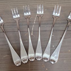 Vtg Towle Supreme Cutlery Set of 6 Stainless Cocktail Seafood Dessert Forks 