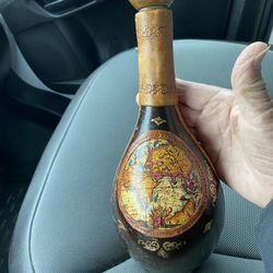 Antique- Leather Wrapped ,Corked Bottle