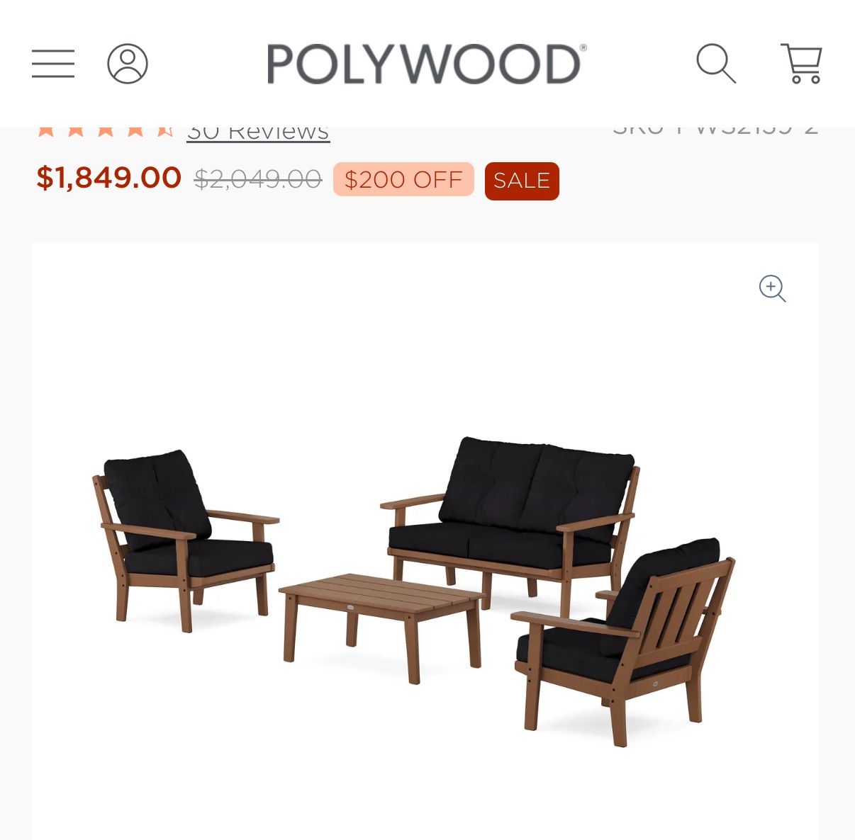 Polywood Oxford 4-Piece Deep Seating Set with Loveseat