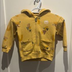 Roots toddler size 3t Yellow Zip-Up Hoodie 