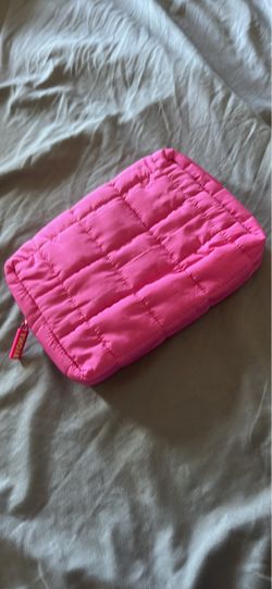 BYOMA Pink Quilted Zipper Makeup Bag Cosmetic Pouch