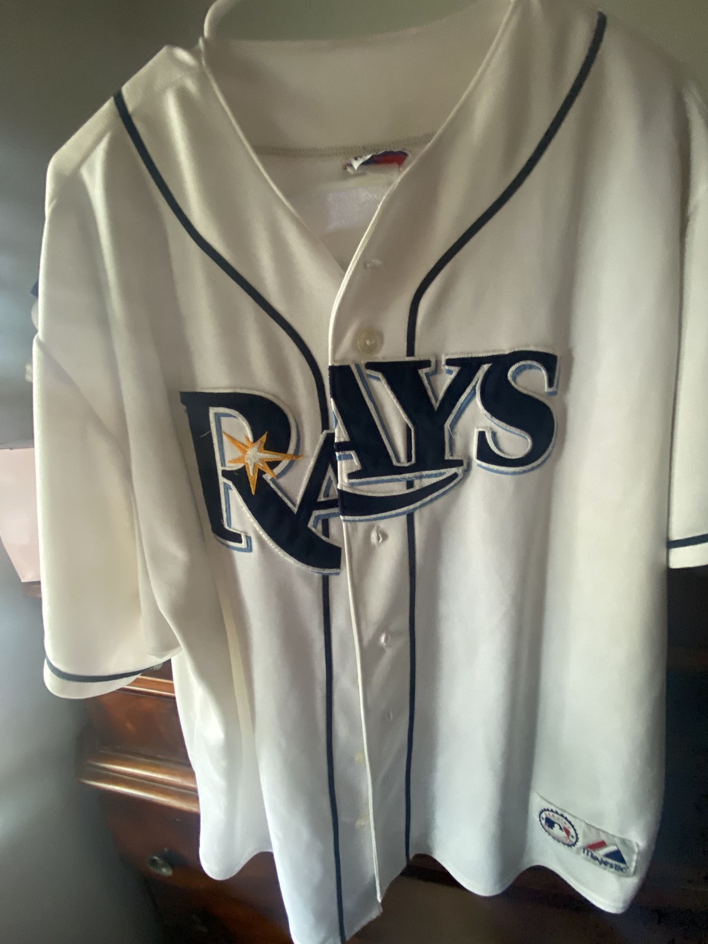 Majestic Logo Tampa Bay Rays Evan Longoria Baseball Jersey