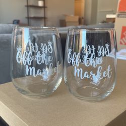 Wine Glasses Engagement Off The Market Wedding Decor