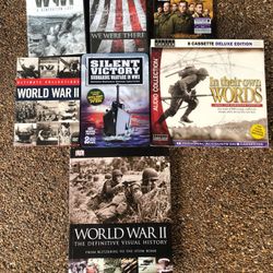 Lot of 6 WW2 Military DVD’S Book Cassette 