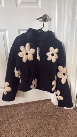XS Black Teddy Fleece Jacket Women/Junior