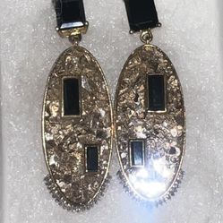 Finished & Raw Diamonds With Onyx Earrings & Bracelet 