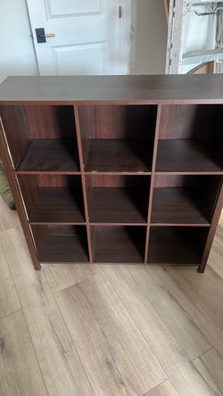 Dark Brown 9-Cube Storage Bookshelf