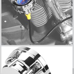NICECNC Sliver Oil Pressure Gauge Kits Aluminum Compatible with Harley Ultra Limited FLHTK 2017-2024, Street Glide FLHX 2017-2024, (gauge Only)