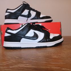 Pre-owned Nike Dunk Low White Black Size 10 with box